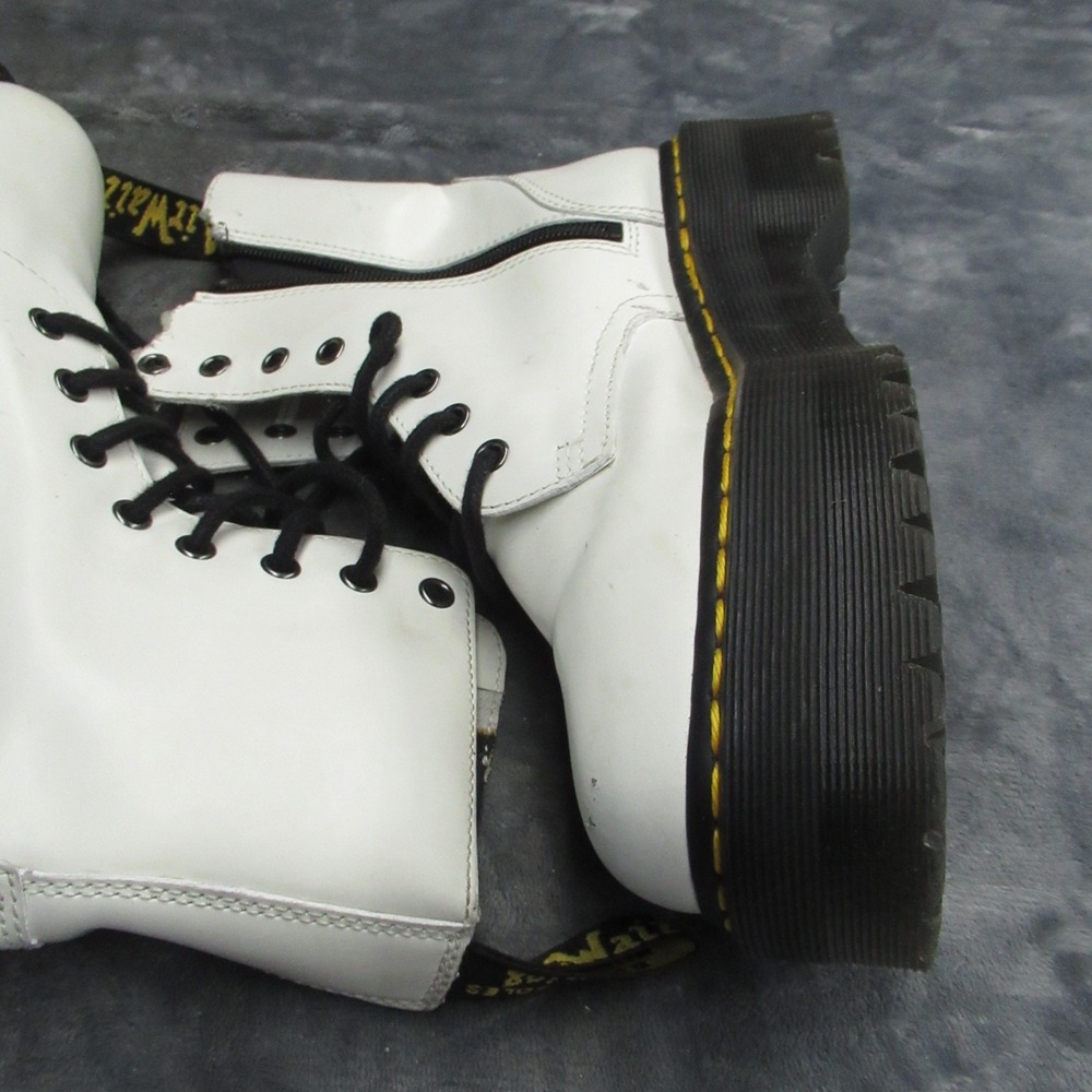 Dr Martens Unisex 8W 7M Jadon Boots White Leather Platform Chunky Combat READ - Picture 5 of 16